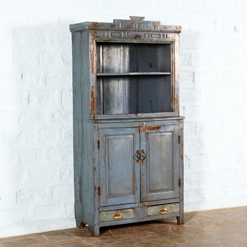 Half open kast grijsblauw