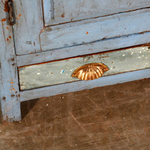 Half open kast grijsblauw