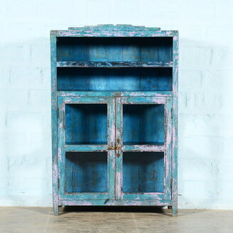 Vitrinekast blauw / roze
