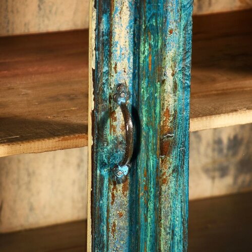 Indiase vitrinekast blauw