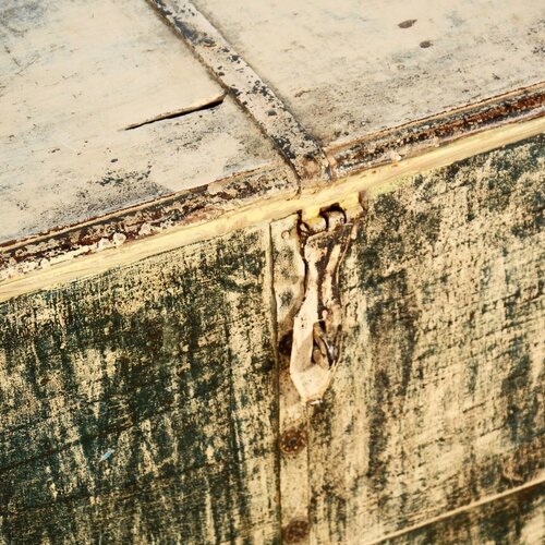 Teak dekenkist groen