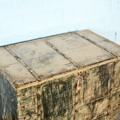 Teak dekenkist groen