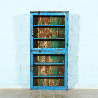 Wand vitrinekast blauw