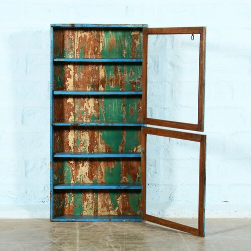 Wand vitrinekast blauw