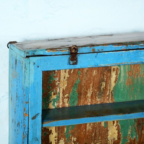 Wand vitrinekast blauw