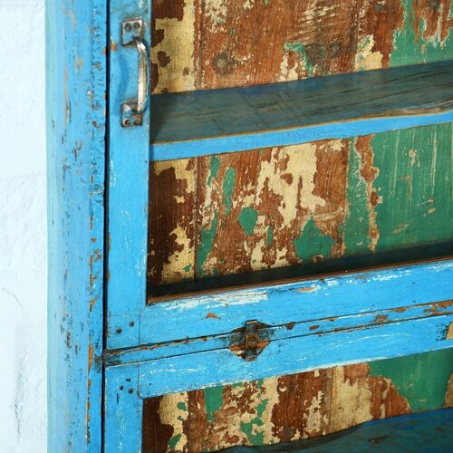 Wand vitrinekast blauw