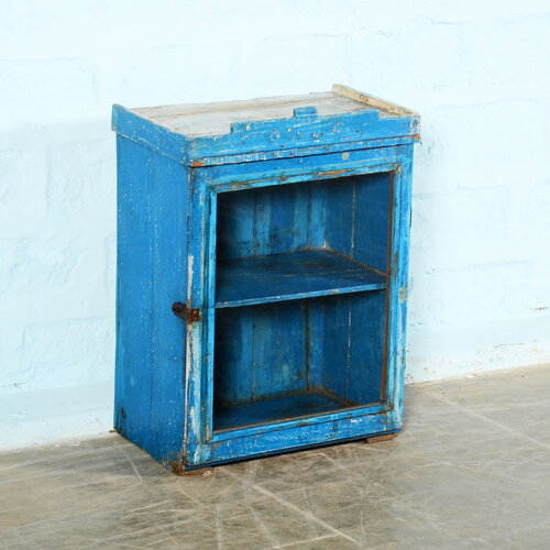 Blauw vitrinekastje