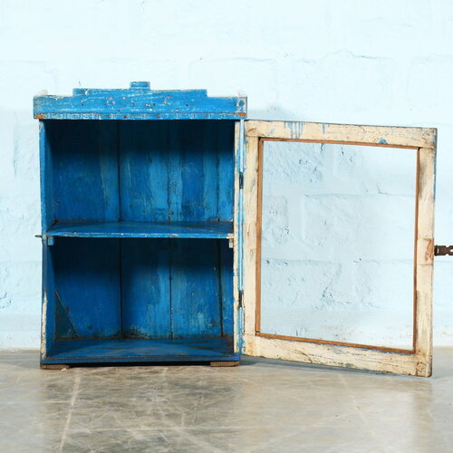 Blauw vitrinekastje