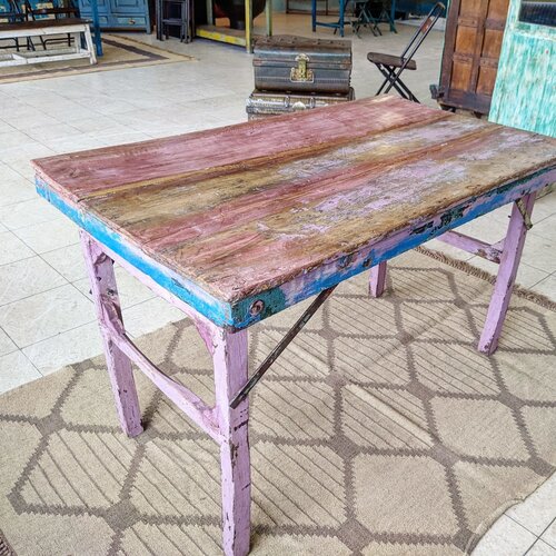 Indiase Markttafel Roze / Blauw