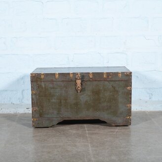 Antieke kist blauw 1001