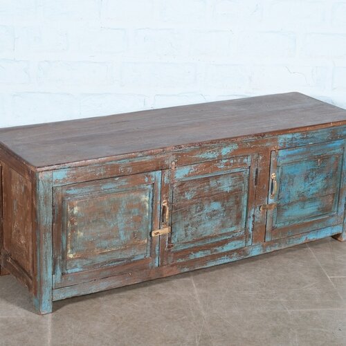 Vintage Indiaas TV meubel blauw