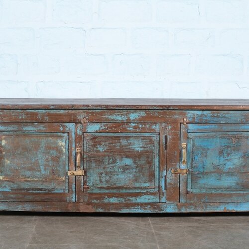 Vintage Indiaas TV meubel blauw