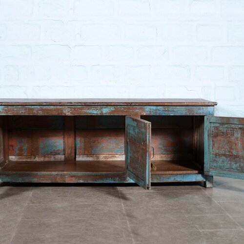 Vintage Indiaas TV meubel blauw