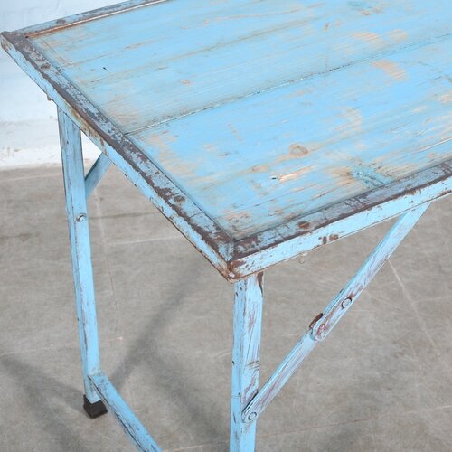 Indiase vintage klaptafel markttafel blauw