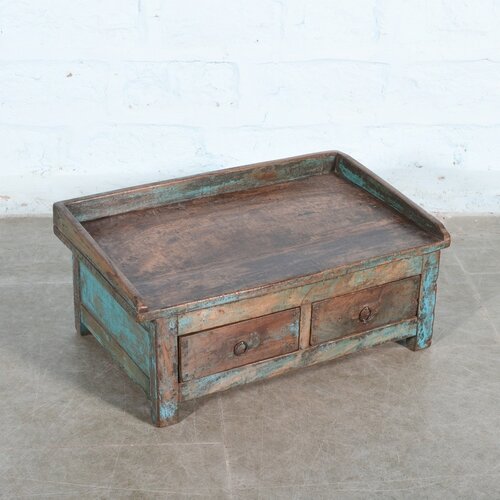 Salontafel lades blauw patina