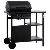 Gas barbecue with 3-layer side table black Gas barbecue with 3-layer side table black