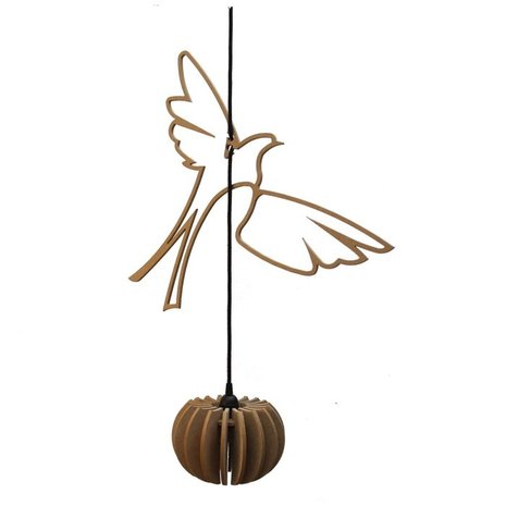 Hanglamp Hout Design Paradijsvogels 50 cm sloopkogel Hanglamp Hout Design Paradijsvogels 50 cm sloopkogel