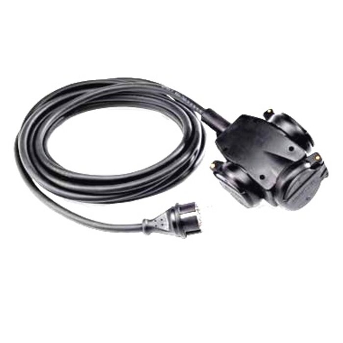 Rubber schuko verdelers 3x WCD IP44.
