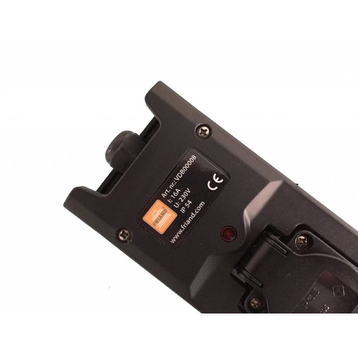 Verdeeldoos 3 voudig zwart IP54 + LED