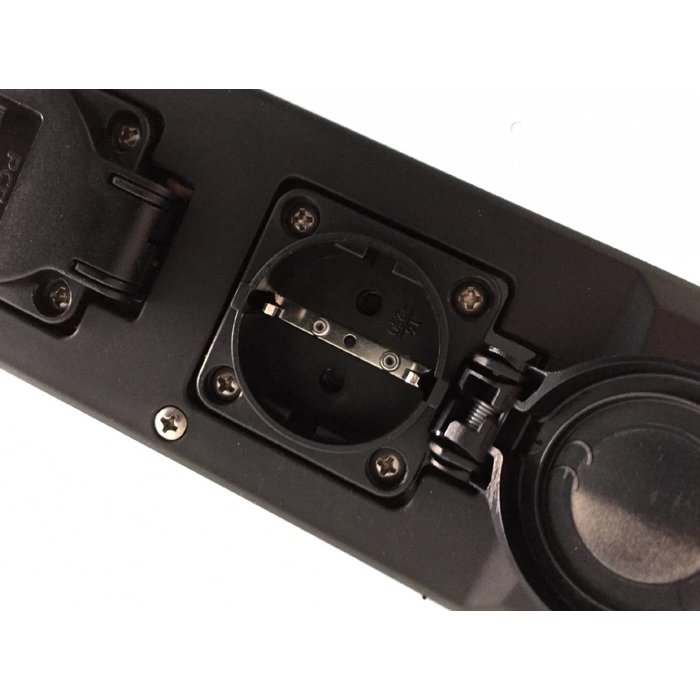 Verdeeldoos 3 voudig zwart IP54 + LED