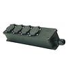 Verdeeldoos 4 voudig zwart IP44