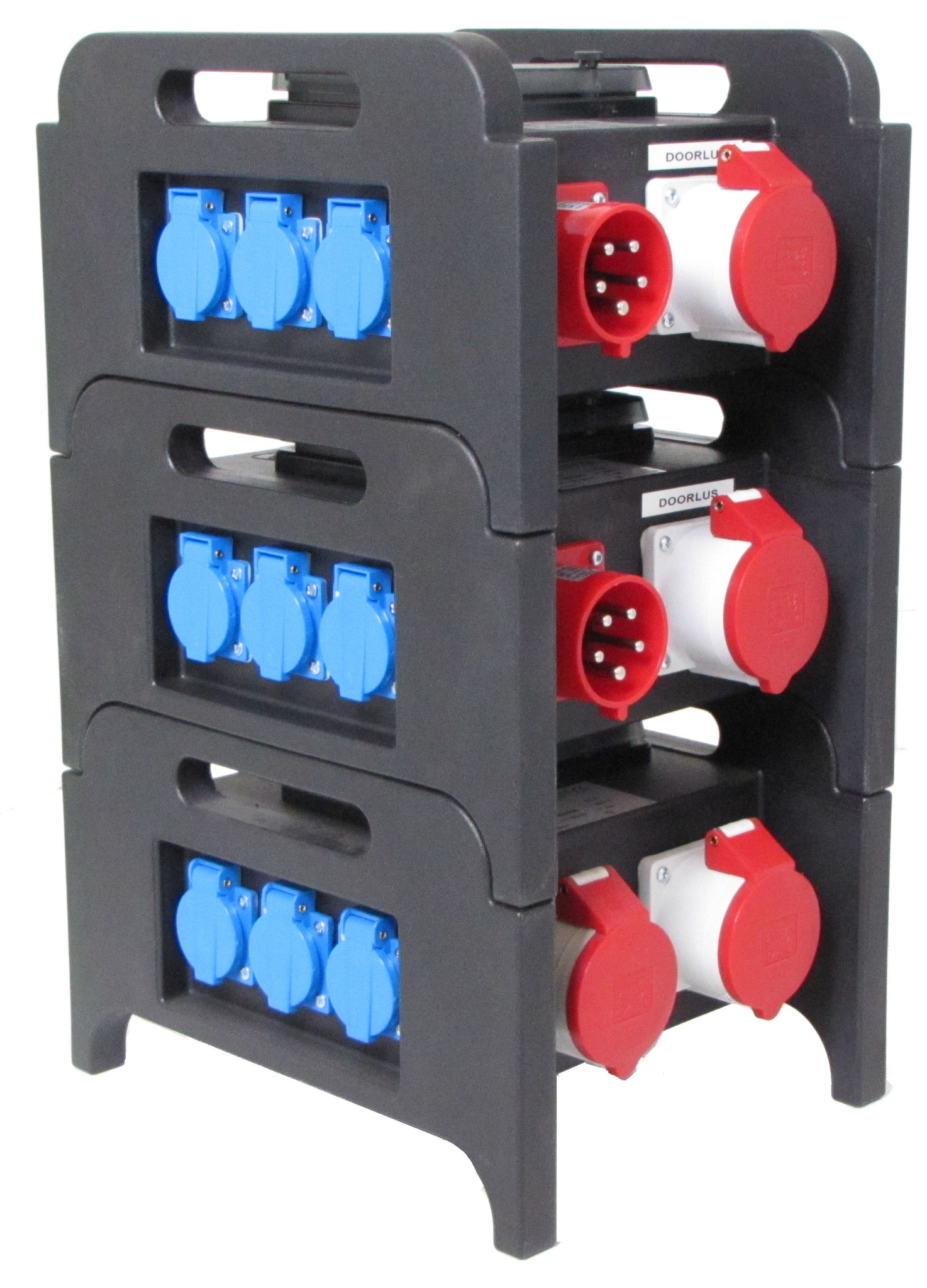 Verdeler 32A + door (voor aardlek) 6x suco