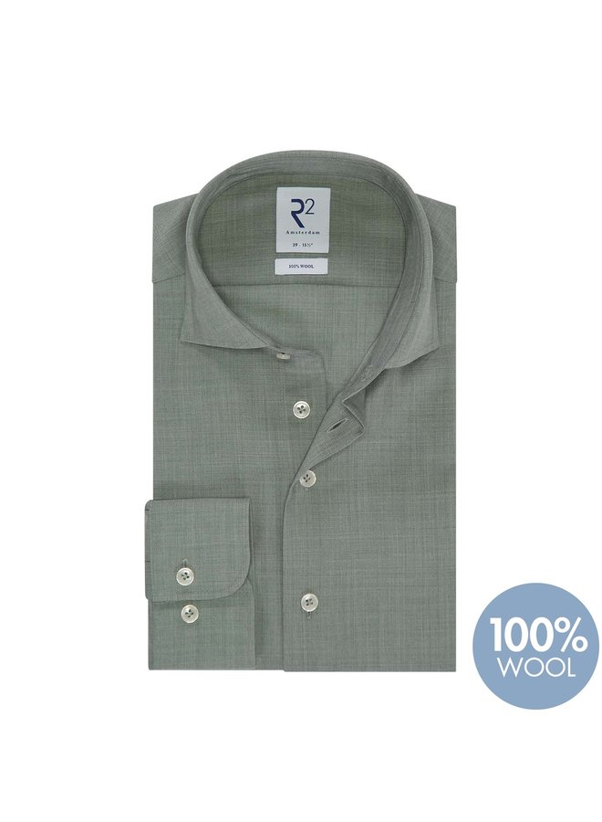 Overhemd Groen 100% Merino Wol  116 WSP 024 / 074