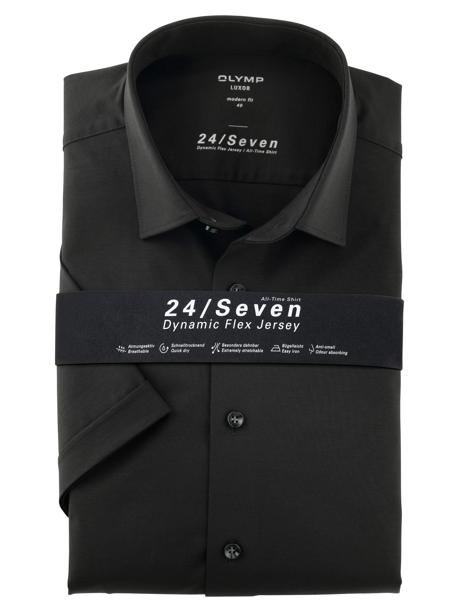Overhemd Zwart Mouw 24/7 Modern Fit 1202 62 68 - Taste For