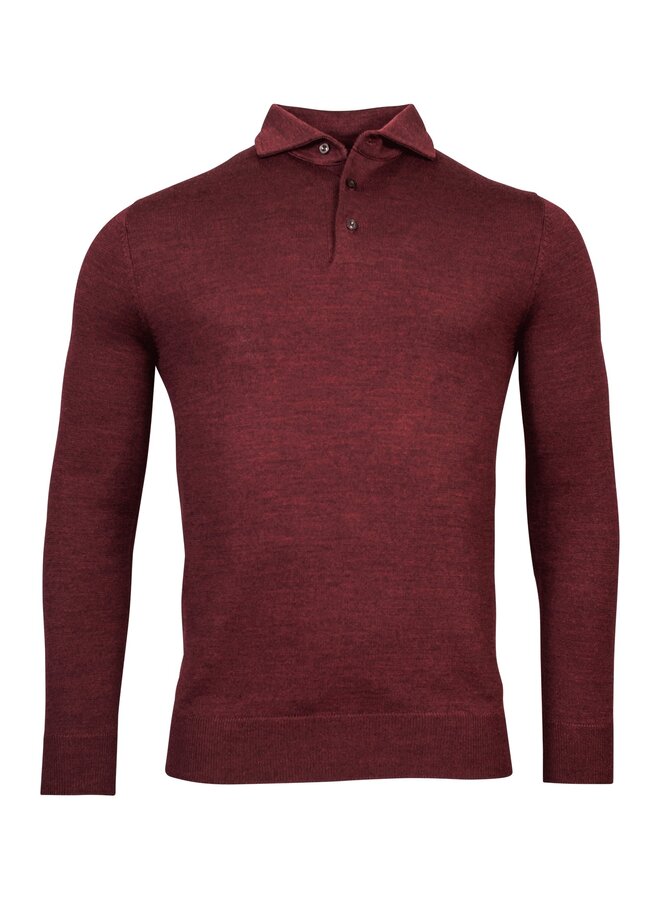 Pullover Polo Longsleeves 328323 Col 39 Rood Bordeaux