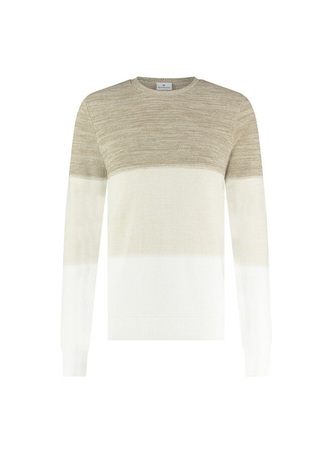 Crewneck Knitted Streep KBIS24.M11 Taupe Pullover