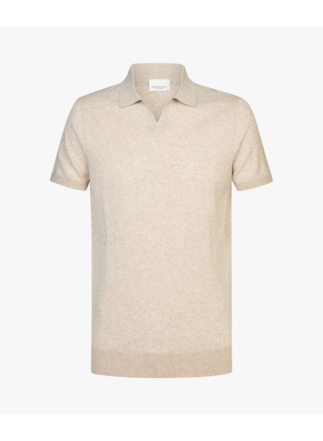 Polo Open Collar Linnen Beige PPVJ10034A