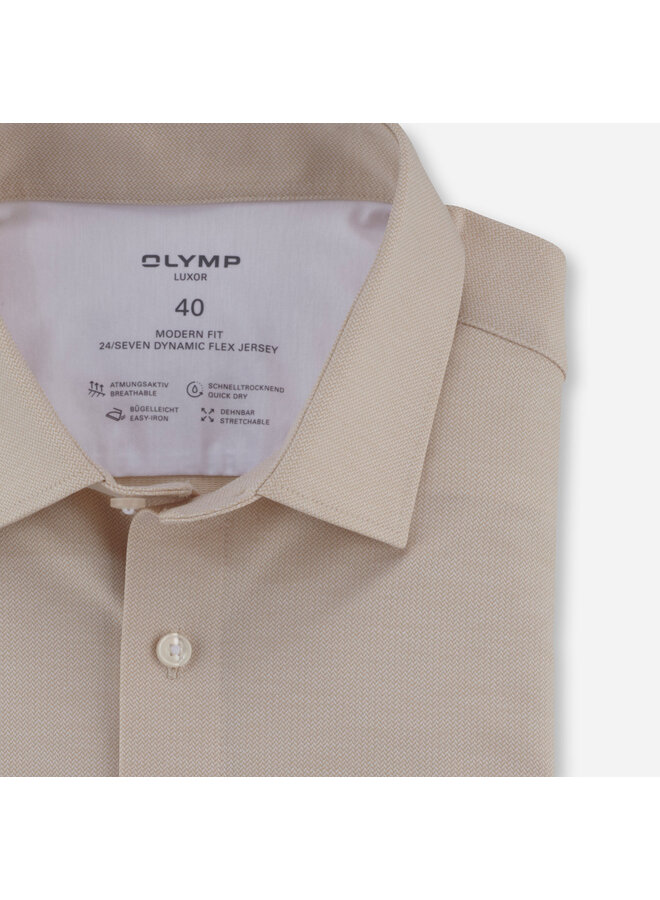 Overhemd Knitted 24/7 Modern-Fit Beige 1279 64 22