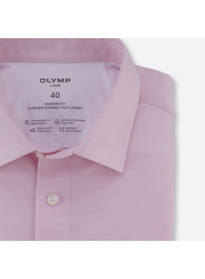 Overhemd Knitted 24/7 Modern-Fit Roze 1279 64 30