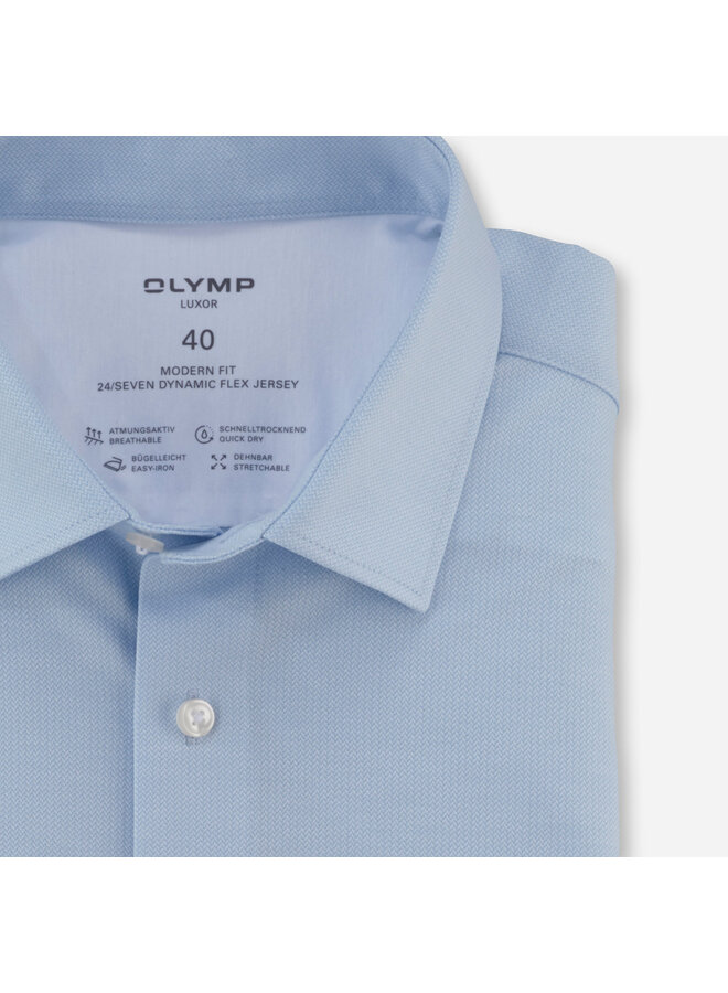Overhemd Knitted 24/7 Modern-Fit Lichtblauw 1279 64 11