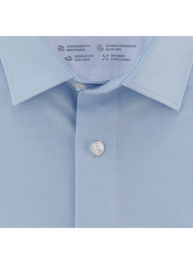 Overhemd Knitted 24/7 Modern-Fit Lichtblauw 1279 64 11