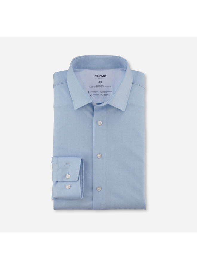 Overhemd Knitted 24/7 Modern-Fit Lichtblauw 1279 64 11