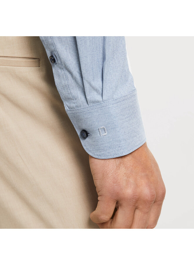 Overhemd Jeans-Blauw Body Fit / Level Five Modern Kent Kraag 2113 74 18