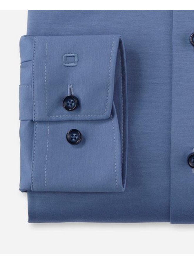 Overhemd Knitted 24/7 Modern-Fit Jeansblauw 1202 64 17