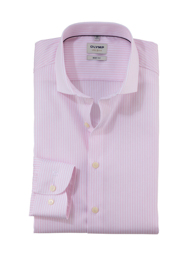 Overhemd Streep Roze Body Fit Easy Iron 2097 74 30