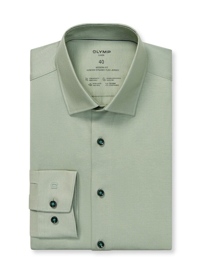 Overhemd Knitted 24/7 Modern-Fit Linde Groen 1202 64 46