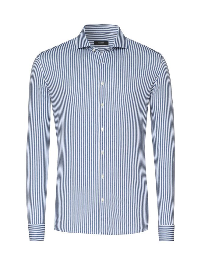 Overhemd Streep Luxury Line Knitted 87108-30 col 572 Blauw