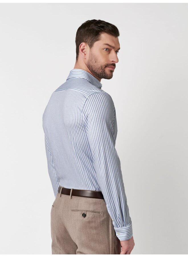 Overhemd Streep Luxury Line Knitted 87108-30 col 572 Blauw