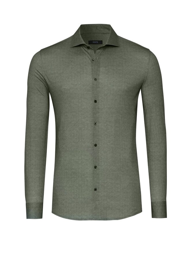 Overhemd Herringbone Luxury Line Knitted 87508-30 col 620 Groen