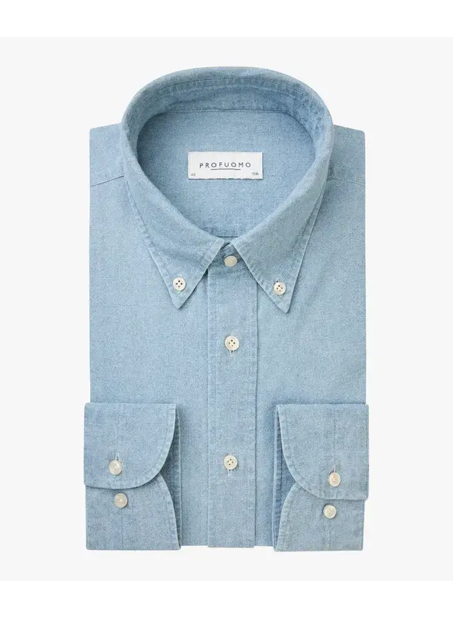 Overhemd Denim Blauw Button Down Chambray PPWH30053A