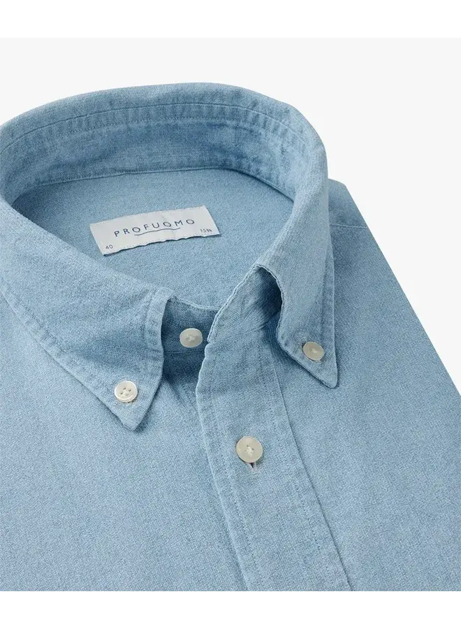 Overhemd Denim Blauw Button Down Chambray PPWH30053A
