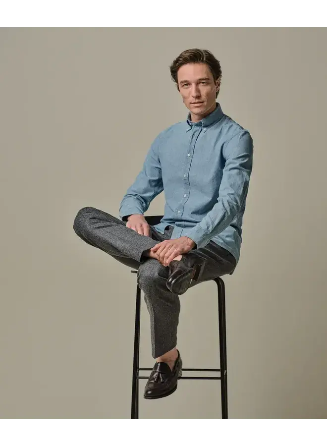 Overhemd Denim Blauw Button Down Chambray PPWH30053A