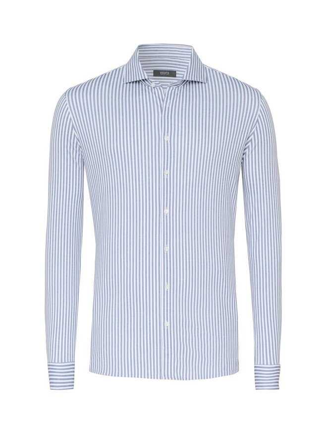 Overhemd Streep Luxury Line Knitted 87108-30 col 543 Lichtblauw