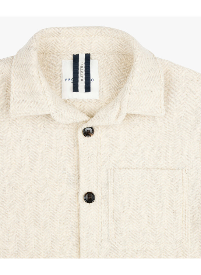 Overshirt Herringbone Off White PPWF30017A