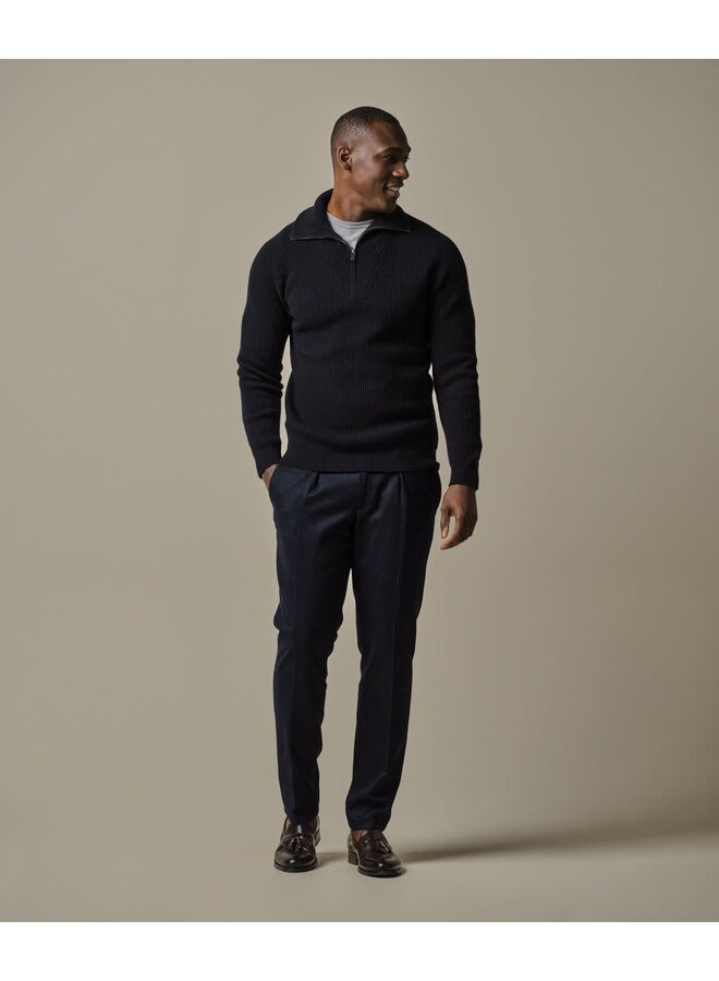 Pullover Half Zip Wool Navy PPWJ30025D