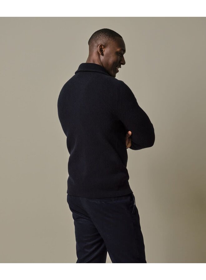 Pullover Half Zip Wool Navy PPWJ30025D